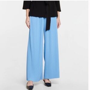 Max Mara Leisure Caico Jersey Pants wide leg pleated size Large blue ladies